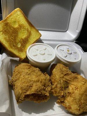 Fried chicken plate - comes with Texas toast, cole slaw and mashed potatoes& gravy!!