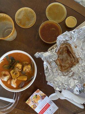 Roti Canai with Chicken Curry