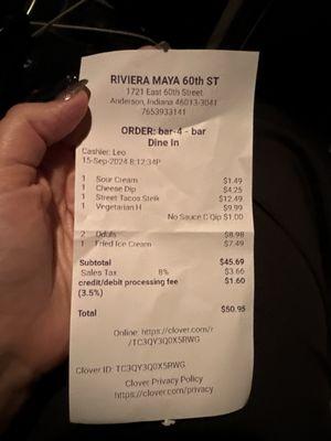 The receipt where they ILLEGALLY CHARGED US an ELECTIVE SALES TAX PERCENTAGE!