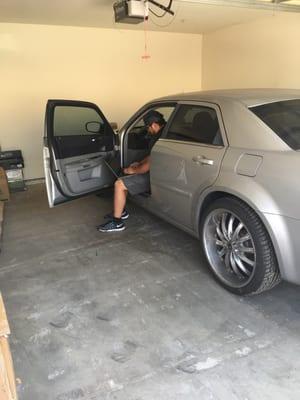 Steve working on my car!!! Thanks Steve!!!