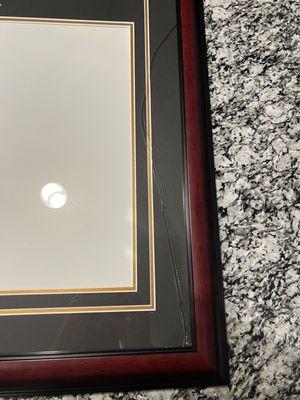 Diploma Frame with Glass Broken