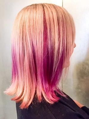 Fuchsia makes this blonde bombshell complete