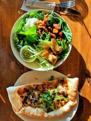 Half salad & Half BBQ Pizza