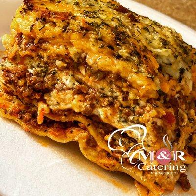 Lasagna and meat sauce