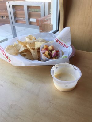 Pineapple salsa and queso