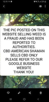 We do NOT sell weed, we sell on the highest quality of CBD Product that are registered with Utah Department of Agriculture as per Utah law.