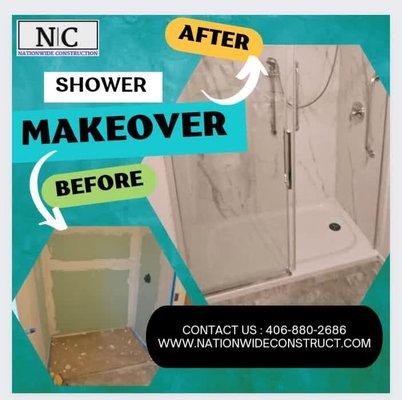 Shower Maker-over! We can change that tub into a beautiful walk in shower!