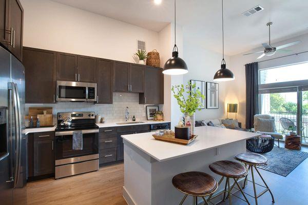 Kitchen with a large island