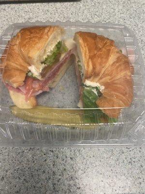 This was a Italian on a croissant and then I got a pickle spear with it!