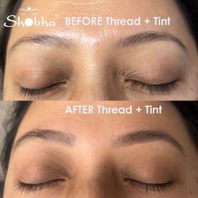 Brow goals, achieved! Shobha Brooklyn's customized brow threading and tinting services.