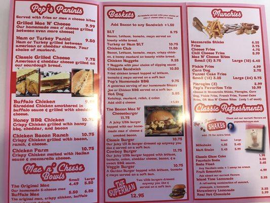 Inside of menu