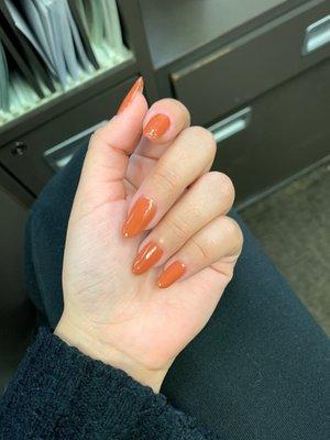 Gel manicure on natural nails