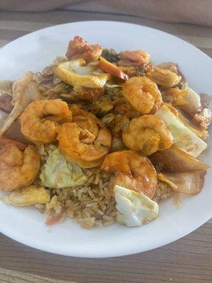 Spicy shrimp fried rice