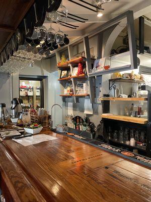 4 stools at the bar