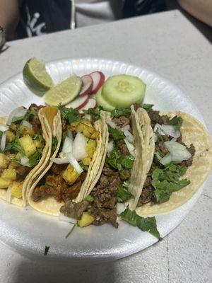 pastor and asada tacos