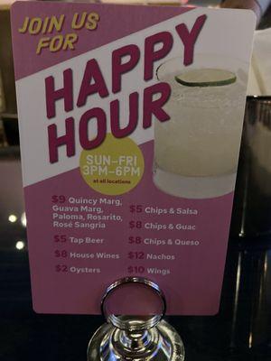 Happy Hour Menu