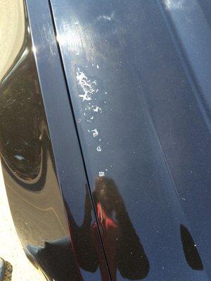 Damages that were on the car after I picked it up.