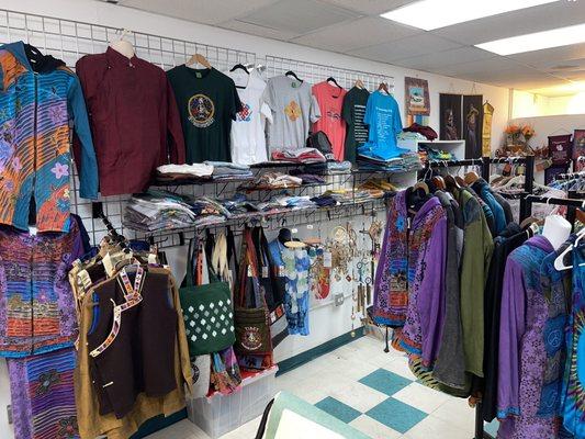 Part II of the clothing section- Tibetan shirts, sweaters, dresses, bags.