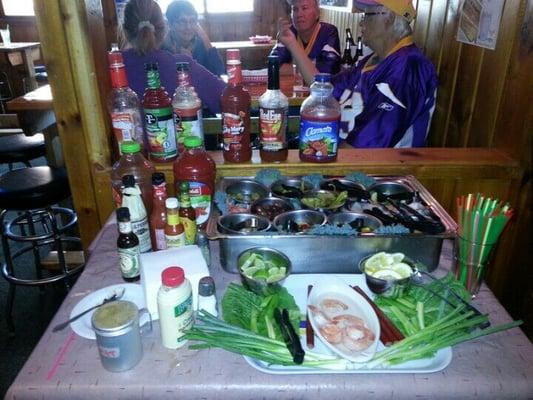 For al the vikings game they have a make your own bloody mary bar as well as a free 1/2 time buffet. Its the best place to enjoy