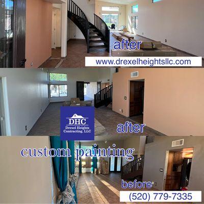 3000 sq. ft. home walls, trim, staircase and drywall patches. Premium paint.