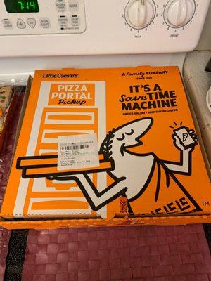 Little Caesar's Restaurant Large Size Supreme Pizza Order Box.