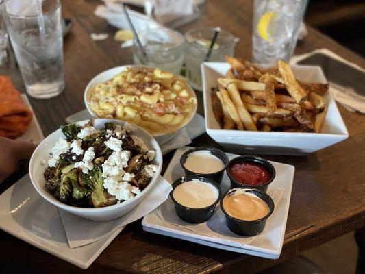 Brussels Sprouts Original Belmont Crab Mac and Cheese House French Fries