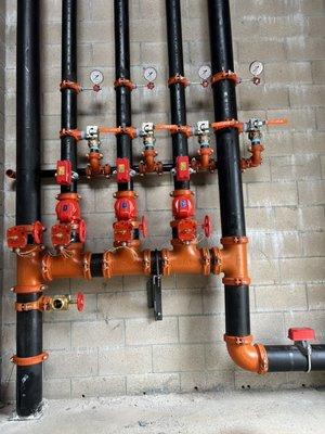 Stand pipe and 4 system riser combination.