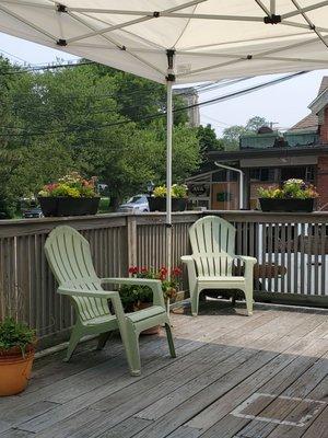 Nice outside eating area