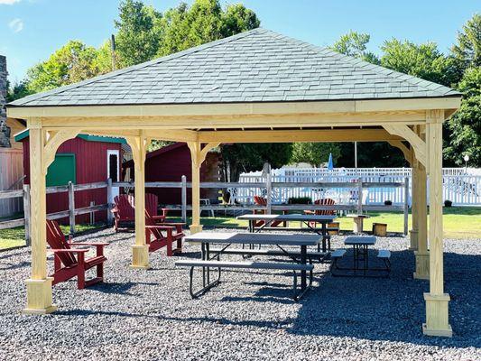 New outdoor pavilion gathering space for our guests to enjoy