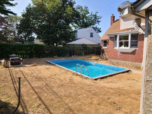 Pool finished, pavers next step