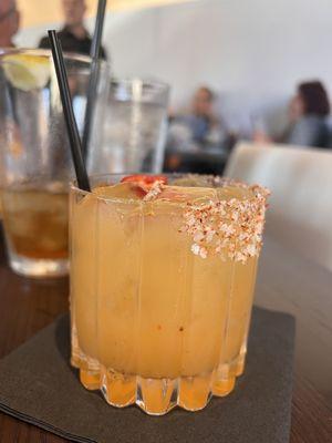 Spicy peach margarita