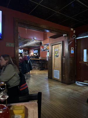 View from dining area into bar area