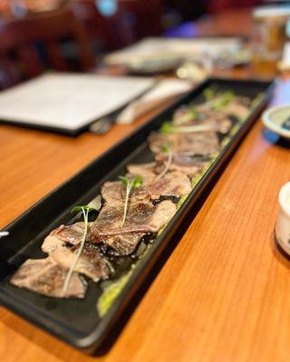 Gyu Tataki (seared wagyu beef) Super tender and flavorful.