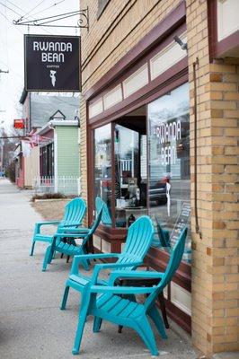 Grab a seat outside for coffee with a friend!