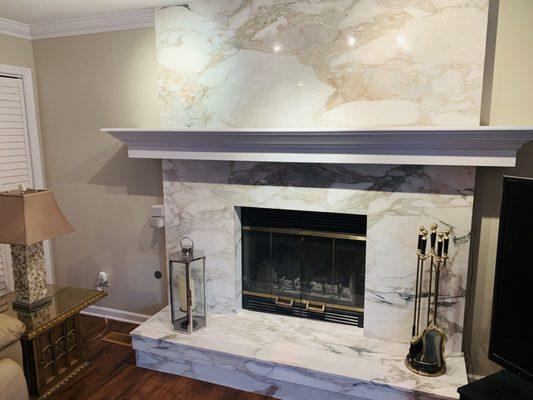 Fireplace renovation by Granite Masters!