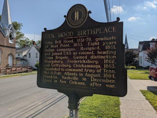 General Hood Birthplace Historical Marker, Owingsville KY