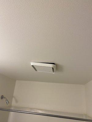 Vent hanging in he bathroom upon move in