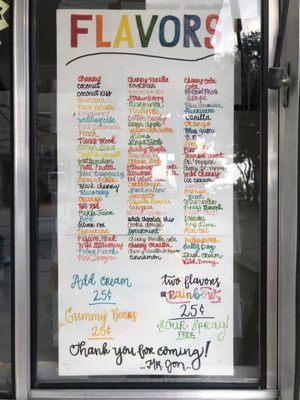 Flavor list