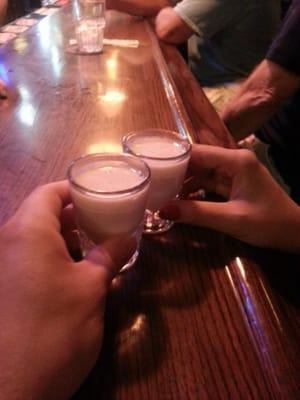 It's called a "hot whore" Fire ball with Rumchata, have it shaken with ice! Cheers!