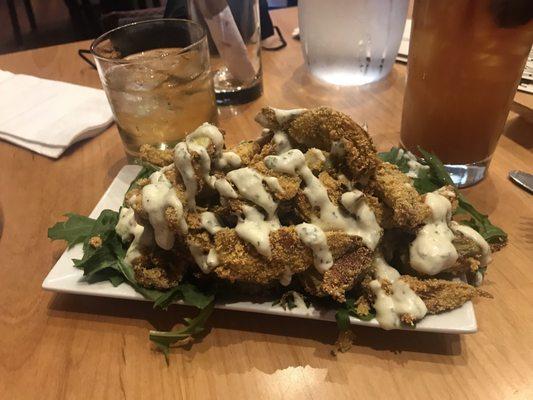 Cornmeal crusted artichoke hearts. The aioli was so good