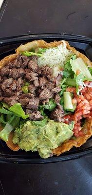 Steak Tostada salad with no sour cream.