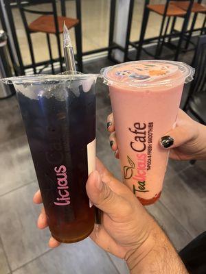 Island cooler passion fruit and strawberry blend with strawberry pop