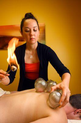 Fire Cupping to quickly recover from coughs, colds, and flus and to relieve the body from pain, stagnation, and toxins.