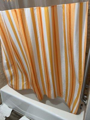 Whataburger striped shower curtain