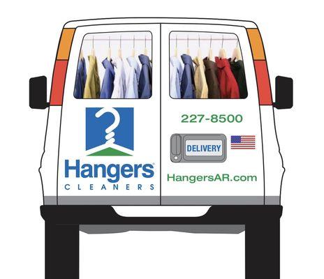 Our vans pickup and deliver to many offices and neighborhoods in Central Arkansas.