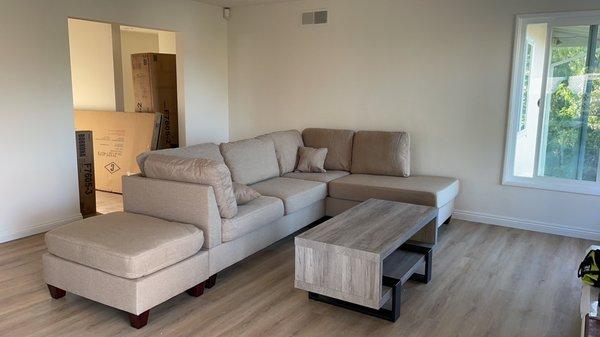 Section sofa and coffee table