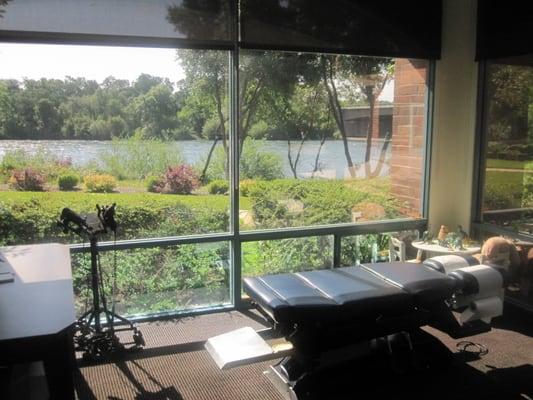 View of the Sacramento River from our treatment rooms.