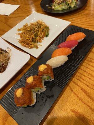 Sushi starter and other side dishes