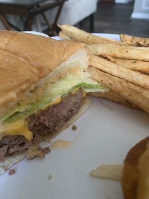 All American burger (med well) & fries