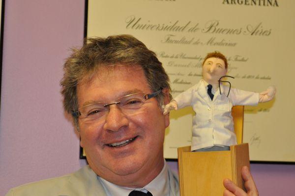 Dr. Rostein with this fun gift from one of our long time clients!